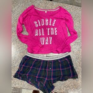 VS Single All The Way christmas pajamas hot pink